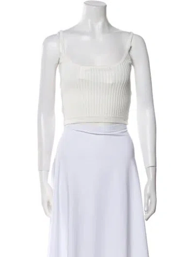 Pre-owned Christopher Esber Square Neckline Sleeveless Crop Top In White