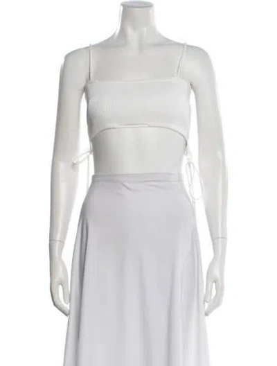Pre-owned Christopher Esber Square Neckline Sleeveless Crop Top In White