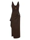 Christopher Esber Stone Cascade Tanktop-midikleid In Brown