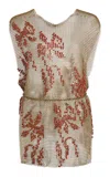 Christopher Esber Stone-embellished Chainmail Top In Brown