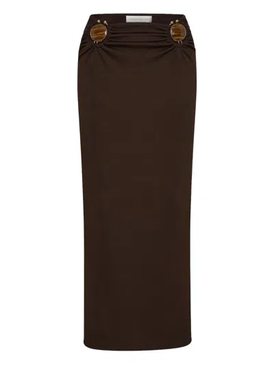 CHRISTOPHER ESBER STONE RUCHED MAXI SKIRT