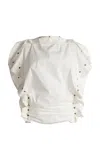 Christopher Esber Stone Snap-button Cotton Poplin Top In White