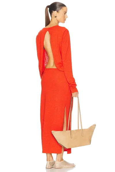 Christopher Esber Straccio Knitted Cutaway Dress In Red