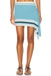 Christopher Esber Straccio Knitted Extension Drape Mini Skirt In Blue