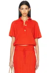 Christopher Esber Linen And Silk-blend Polo Shirt In Red