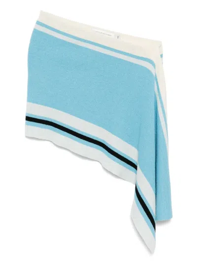 Christopher Esber Straccio Knitted Skirt In Blue