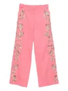 Christopher Esber Duke Embellished Cotton Chino Wide-leg Pants In Pink