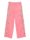Christopher Esber Duke Embellished Cotton Chino Wide-leg Pants In Pink