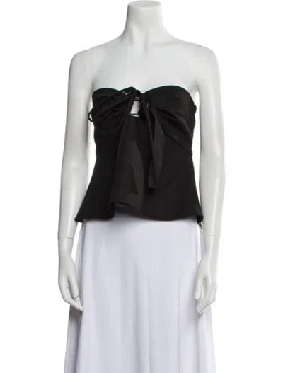 Pre-owned Christopher Esber Strapless Crop Top In Black