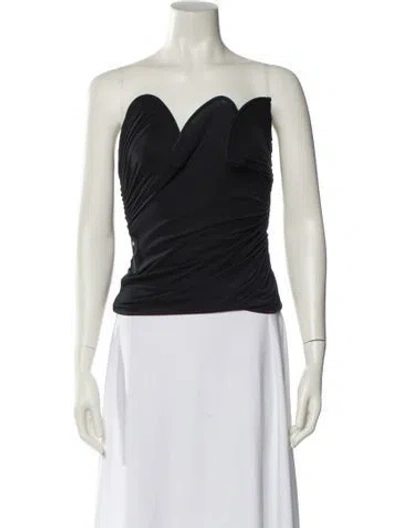 Pre-owned Christopher Esber Strapless Crop Top In Black