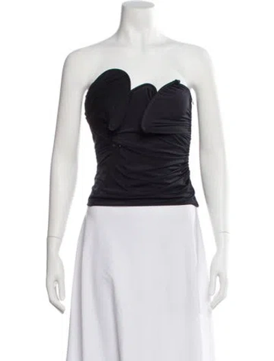 Pre-owned Christopher Esber Strapless Crop Top W/ Tags In Black