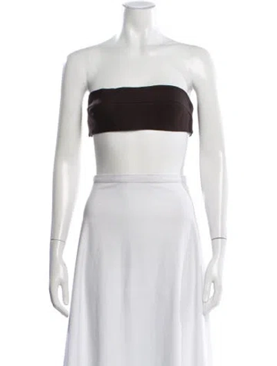 Pre-owned Christopher Esber Strapless Crop Top In White
