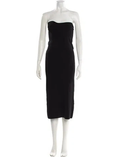 Pre-owned Christopher Esber Strapless Knee-length Dress In Black