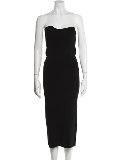 Pre-owned Christopher Esber Strapless Knee-length Dress In Black