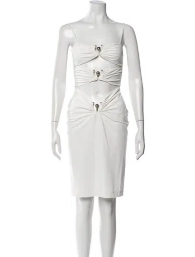 Pre-owned Christopher Esber Strapless Knee-length Dress W/ Tags In Neutral