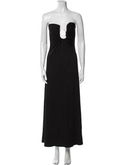 Pre-owned Christopher Esber Strapless Long Dress In Black