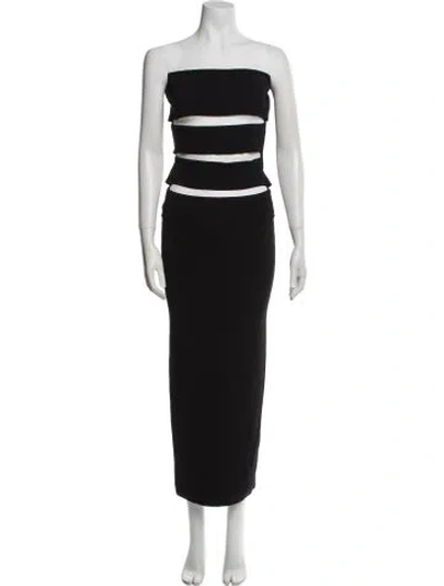 Pre-owned Christopher Esber Strapless Long Dress In Black