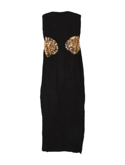 Pre-owned Christopher Esber Strapless Long Dress In Black
