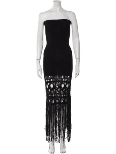 Pre-owned Christopher Esber Strapless Long Dress In Black