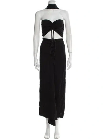 Pre-owned Christopher Esber Strapless Long Dress In Black