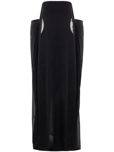 Christopher Esber Strapless Long Dress In Black