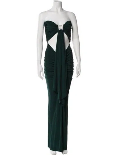 Pre-owned Christopher Esber Strapless Long Dress In Green