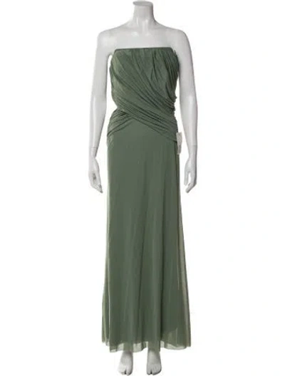 Pre-owned Christopher Esber Strapless Long Dress In Green