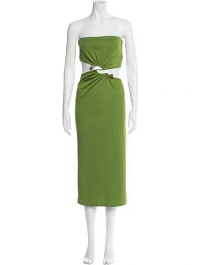 Pre-owned Christopher Esber Strapless Long Dress In Green
