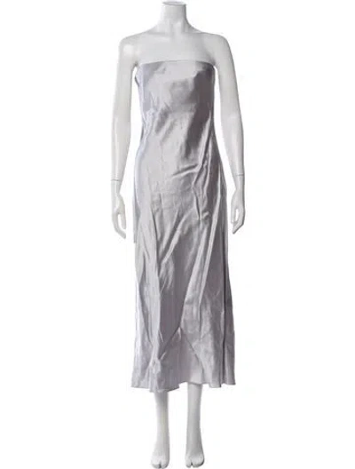 Pre-owned Christopher Esber Strapless Long Dress In Grey/silver