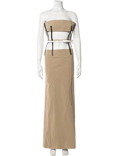 Pre-owned Christopher Esber Strapless Long Dress In Neutral
