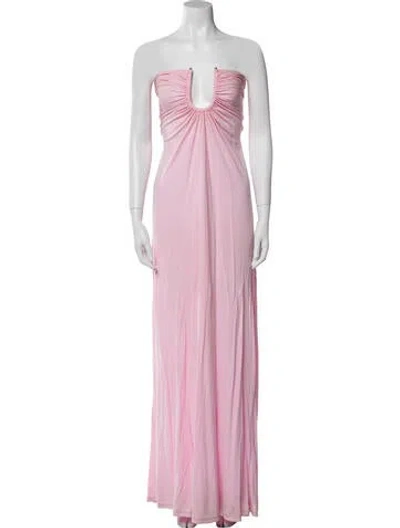 Pre-owned Christopher Esber Strapless Long Dress In Pink