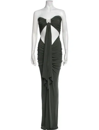 Pre-owned Christopher Esber Strapless Long Dress W/ Tags In Green