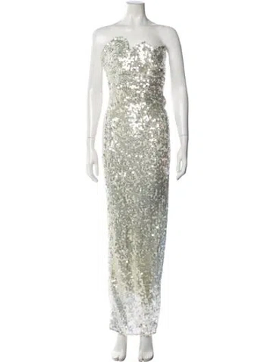 Pre-owned Christopher Esber Strapless Long Dress W/ Tags In Green