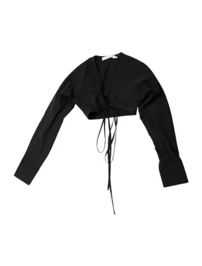 Pre-owned Christopher Esber Strapless Long Sleeve Crop Top W/ Tags In Blue