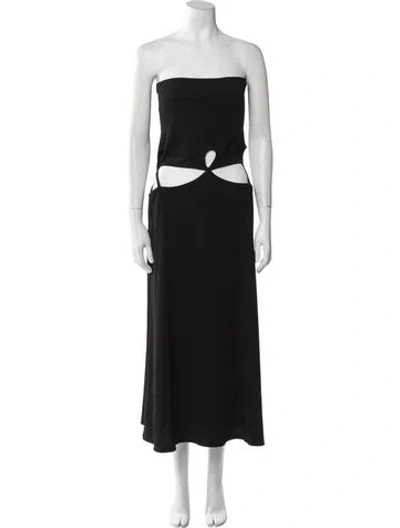 Pre-owned Christopher Esber Strapless Midi Length Dress In Black