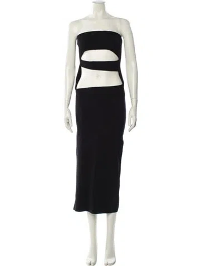 Pre-owned Christopher Esber Strapless Midi Length Dress In Black