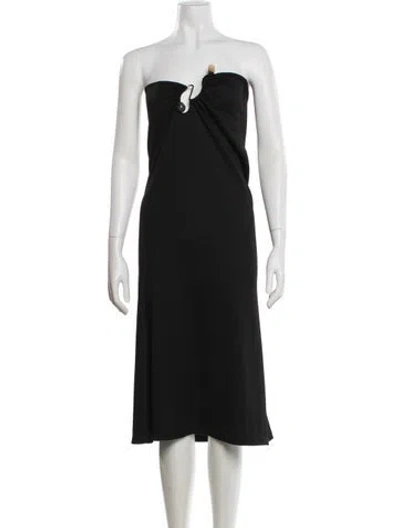 Pre-owned Christopher Esber Strapless Midi Length Dress In Black