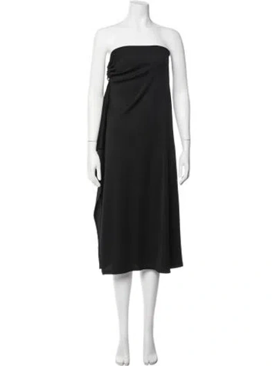 Pre-owned Christopher Esber Strapless Midi Length Dress In Black