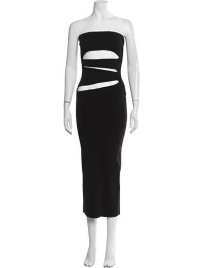 Pre-owned Christopher Esber Strapless Midi Length Dress In Black