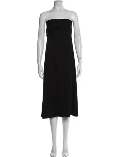 Pre-owned Christopher Esber Strapless Midi Length Dress In Black