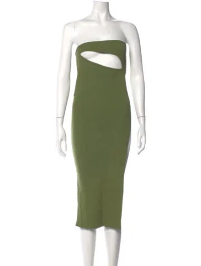 Pre-owned Christopher Esber Strapless Midi Length Dress In Green