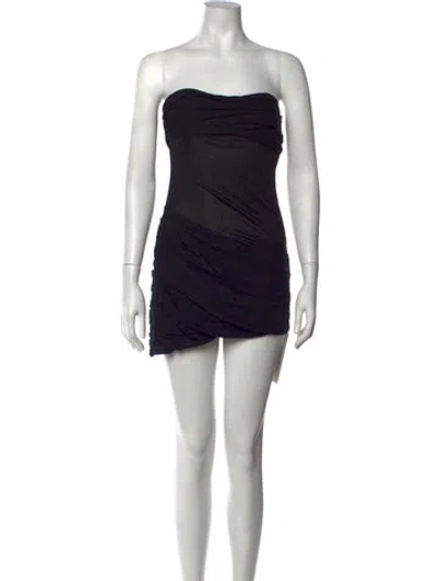 Pre-owned Christopher Esber Strapless Mini Dress In Black