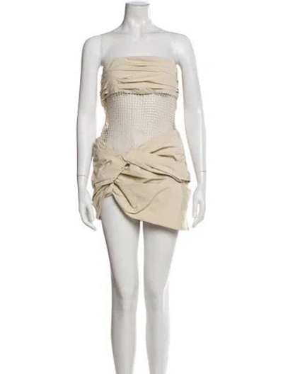 Pre-owned Christopher Esber Strapless Mini Dress In Neutral