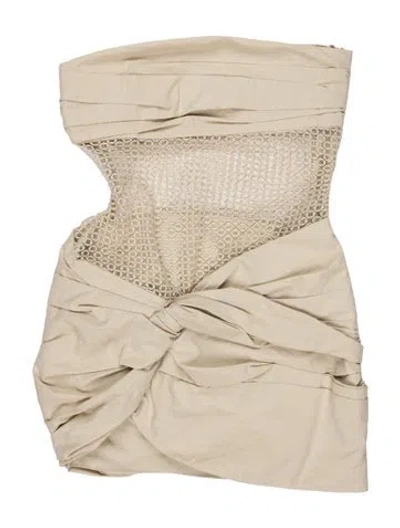 Pre-owned Christopher Esber Strapless Mini Dress In Neutrals