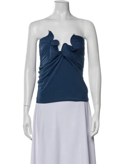 Pre-owned Christopher Esber Strapless Top In Blue