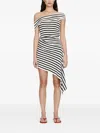 Christopher Esber Stripe Knit Extension Drape Mini Dress In Multi
