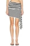 Christopher Esber Stripe Knit Extension Drape Mini Skirt In Multi
