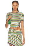 Christopher Esber Stripe Knit Orbit Tee In Multi