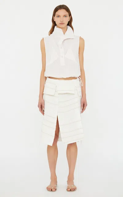 Christopher Esber Stripe Towel Drape Skirt In Stripe