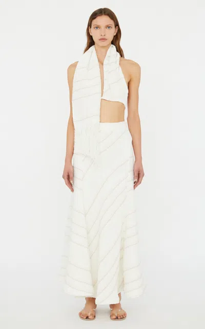 Christopher Esber Stripe Towel Wrap Bra In Stripe